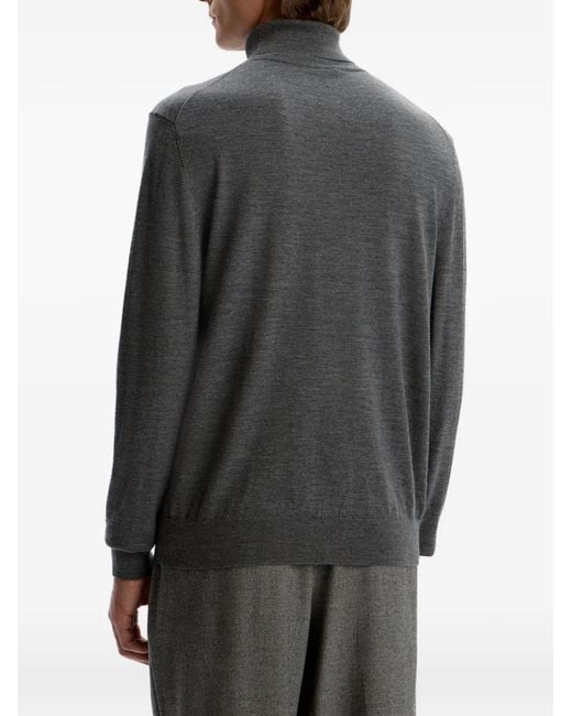 12 STOREEZ Gray Roll-Neck Merino Sweater for men