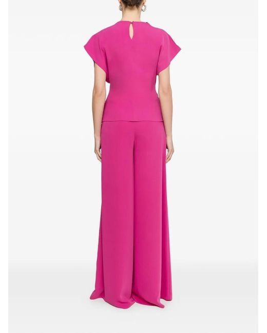 Nissa Pink Draped Chiffon Top