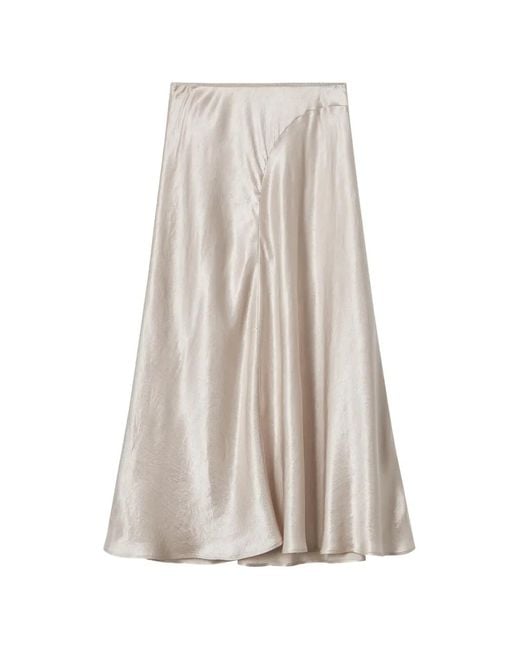 B+ AB White Panelled Midi Skirt