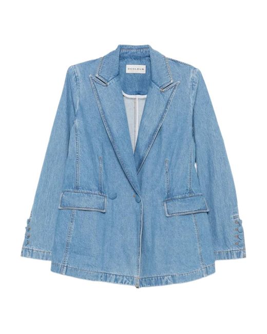 Occleus Blue Double-Breasted Bianca Blazer