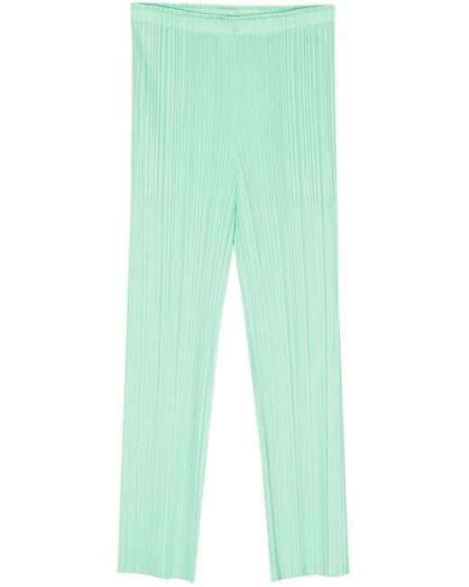 Pantalones capri plisados Pleats Please Issey Miyake de color Green
