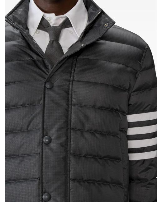 Thom Browne Black Four-Bar Stip-Detail Jacket for men