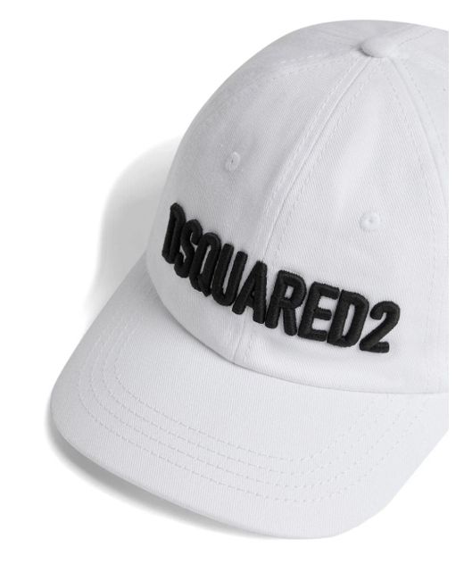 DSquared² White Logo-embroidered Cotton Baseball Cap for men