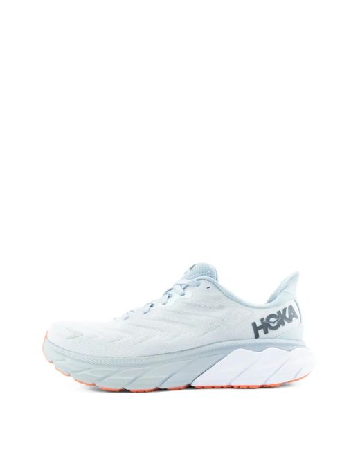 Hoka One One White Arahi 6 "Plein Air/ Fog' Sneakers