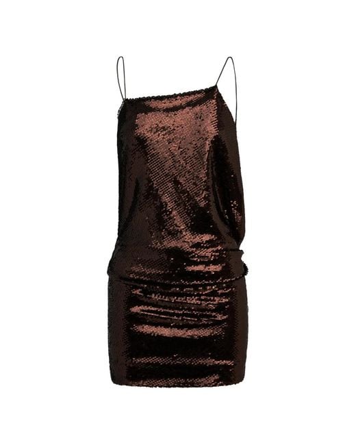 Alex Perry Black Sequin-Embellished Draped Mini Dress