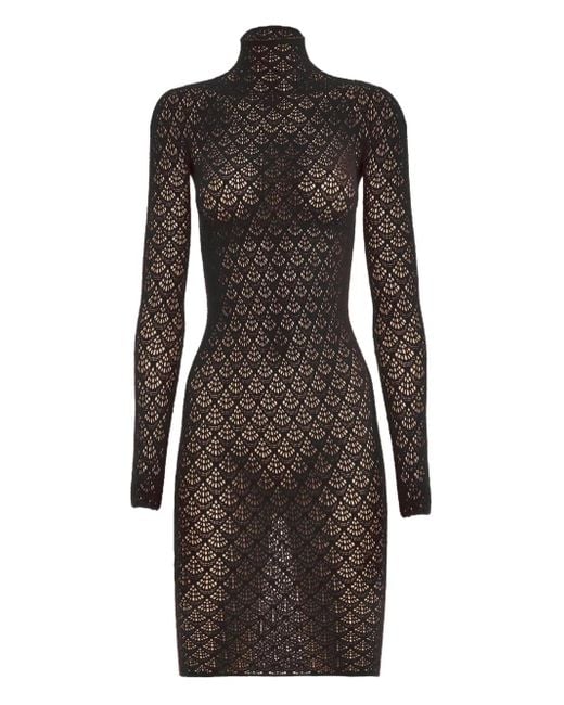 Abito Corto Mermaid A Collo Alto di Wolford in Black