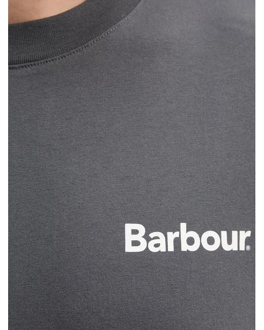 Barbour Gray Logo-Print T-Shirt for men