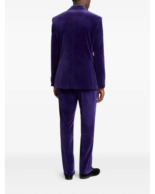 Etro Blue Single-Breasted Blazer With Contrast Lining for men