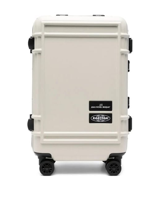 Eastpak White Basquiat Pegasus Wheeled Luggage
