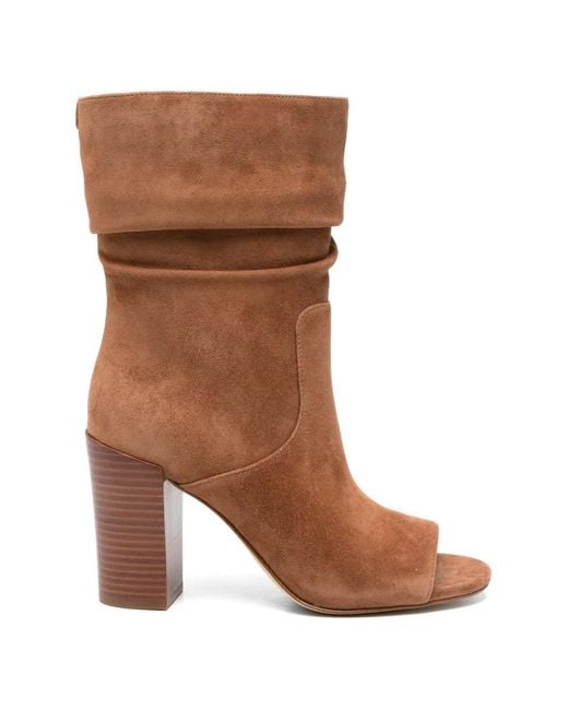 MICHAEL Michael Kors Brown Shayna Slouchy Open-Toe Ankle Boots