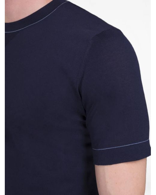 Moorer Blue Short-Sleeve Crew-Neck T-Shirt for men
