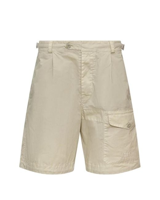 C P Company White Short Cargo 50 Fili Wax for men