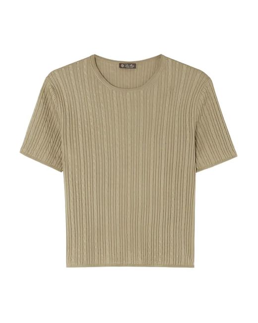 Loro Piana Natural Rimella Cable-Knit Top