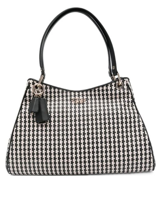 Guess Black Houndstooth Tote Bag