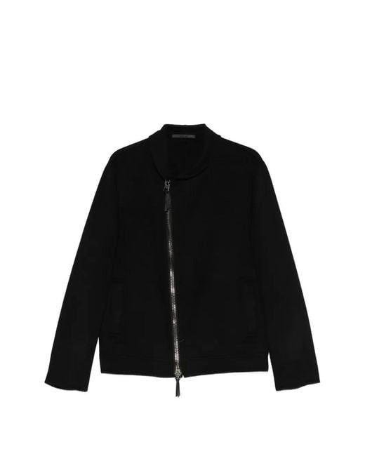 Giorgio Armani Black Asymmetrical Zip -Fastening Jacket for men