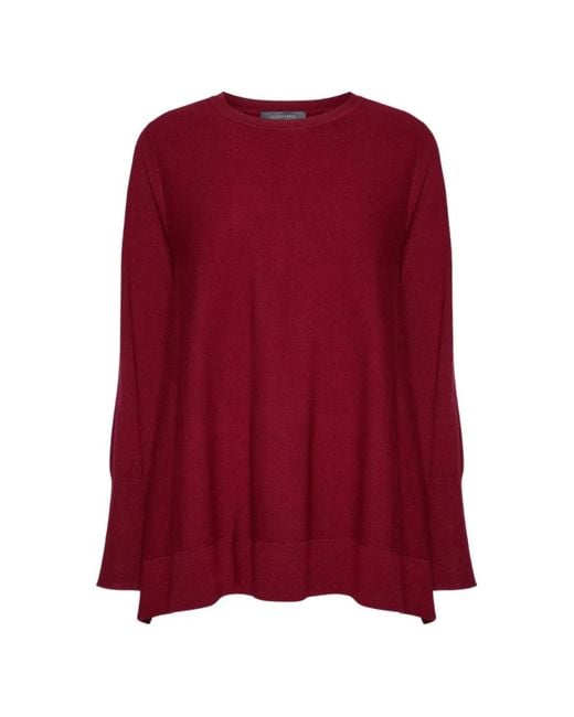 Elena Miro Red Asymmetric-Hem Sweater