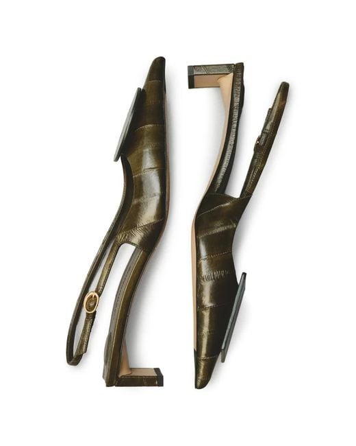 Jacquemus Metallic The Low Duelo Slingback Sandals