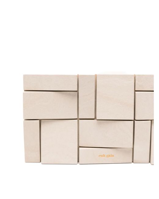 Cult Gaia Natural Galleria Geometric-Block Clutch Bag