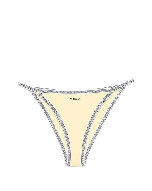 Versace Natural Logo-Embroidered Bikini Bottoms