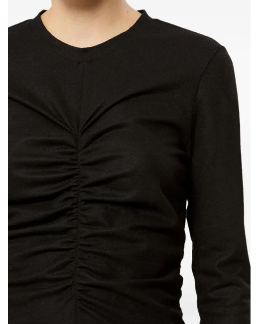 Isabel Marant Black Ruched Jersey Top