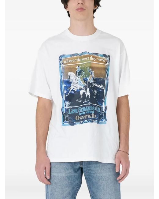 Levi's White Graphic T-Shirt for men