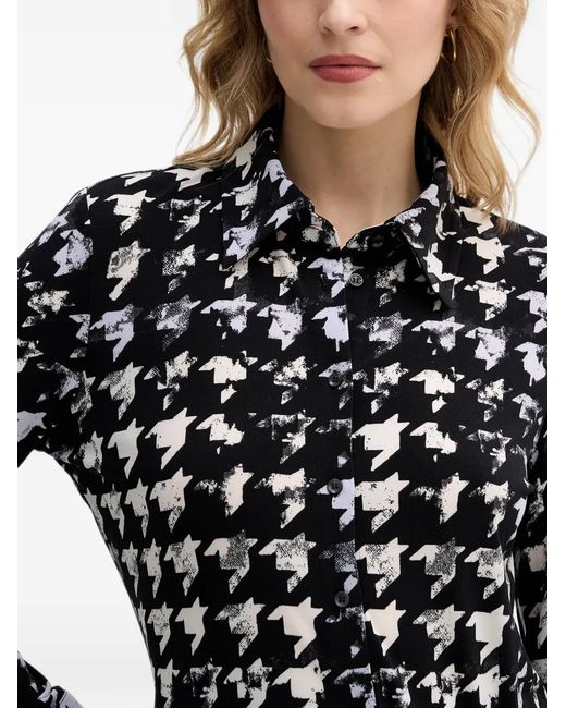 Sisley Blue Houndstooth Buttoned Shirt