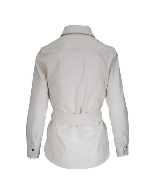 Kiton White Belted Shirt