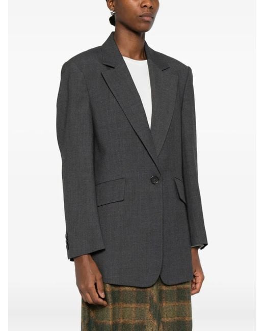 Low Classic Gray Single-Breasted Blazer