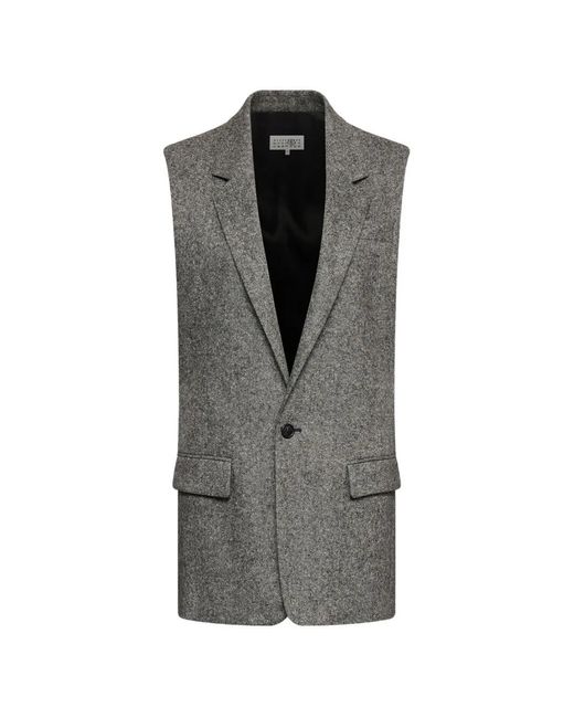MM6 by Maison Margiela Gray Dotty Tweed Gilet