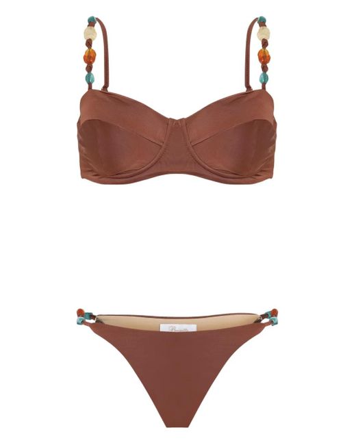 Brigitte Bardot Eva ビーズストラップ ビキニ Brown