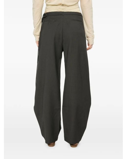 St. Agni Black Rouleau Wrap Trousers