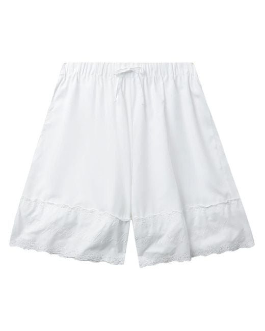 Simone Rocha White Broderie-anglaise Cotton Shorts for men