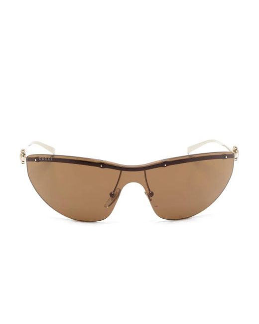Gucci Brown Horsebit-Detail Sunglasses