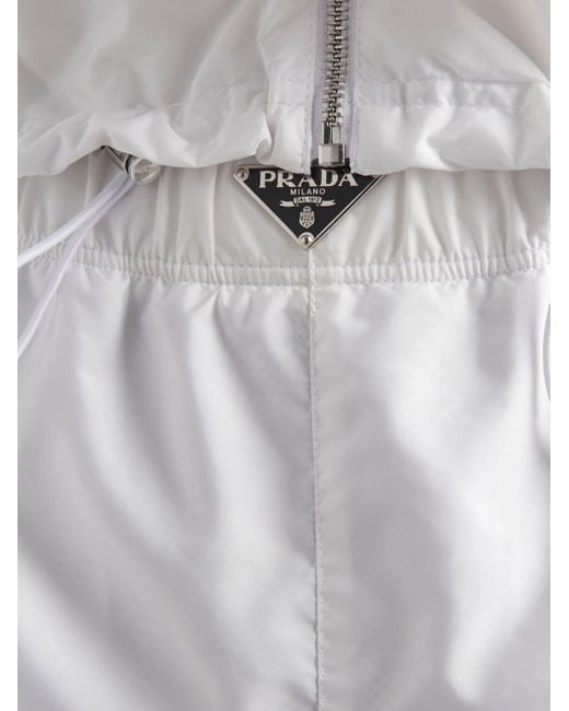 Prada White Triangle-logo Swim Shorts for men