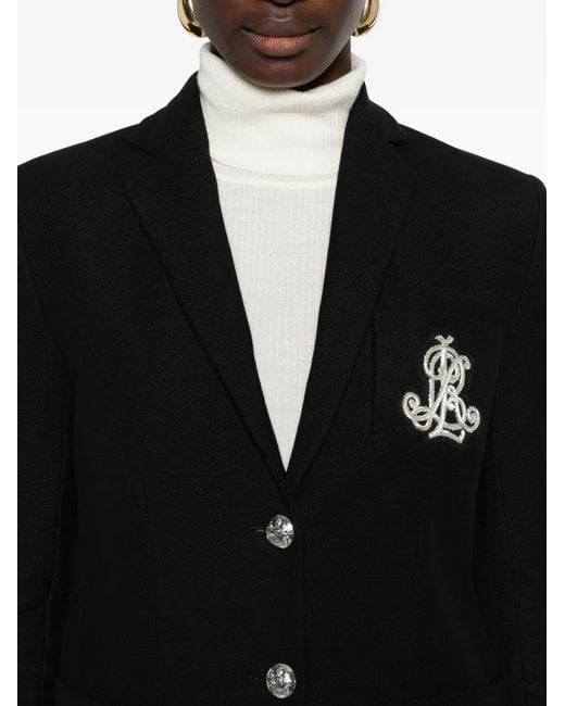 Ralph Lauren Black Single-Breasted Lined Blazer