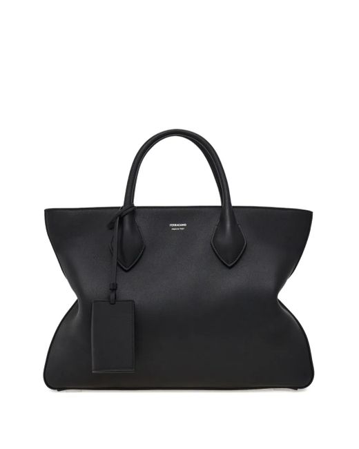 Ferragamo Black Strukturierte Monogram Tote Bag