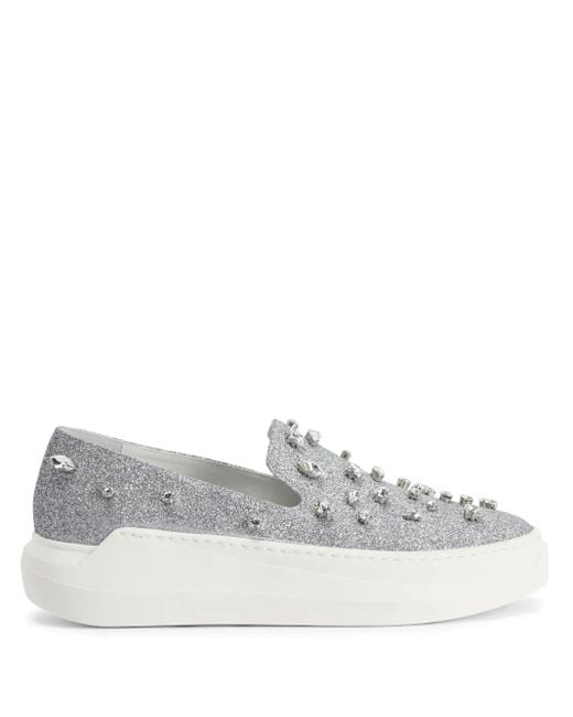 Giuseppe Zanotti Gray Afelia Slip-On Sneakers