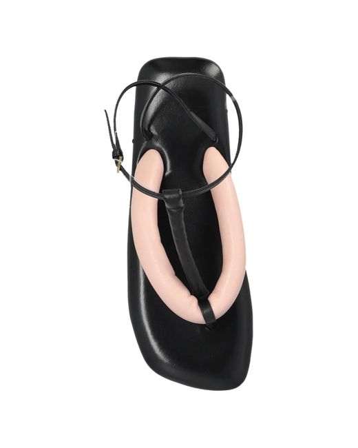 Givenchy Black Boudoir Padded Leather Flip-Flops