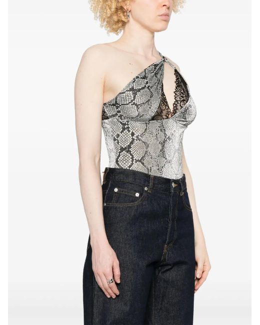Coperni Gray Asymmetric Bodysuit