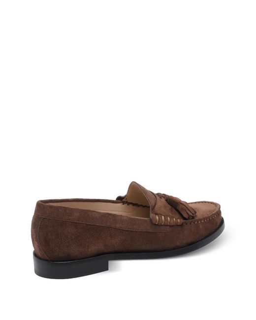 Stuart Weitzman Brown Tassel Round Toe Loafers