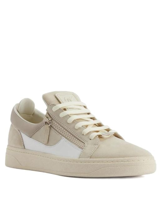 Giuseppe Zanotti White Gz94 Zip-Detail Panelled Sneakers for men