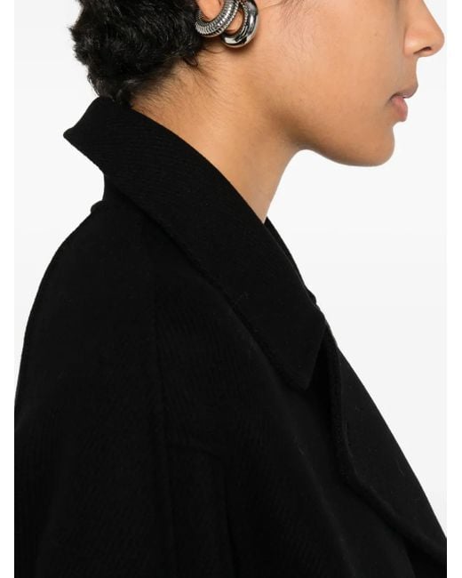 The Row Black Azuron Double-Breasted Coat