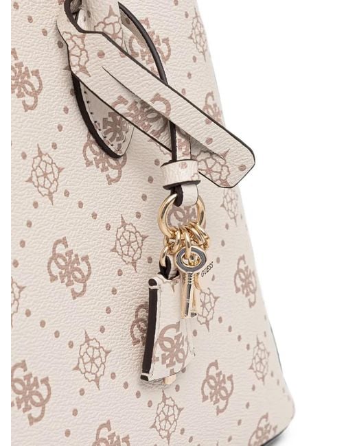 Guess Natural Emelie Monogram-Print Tote Bag