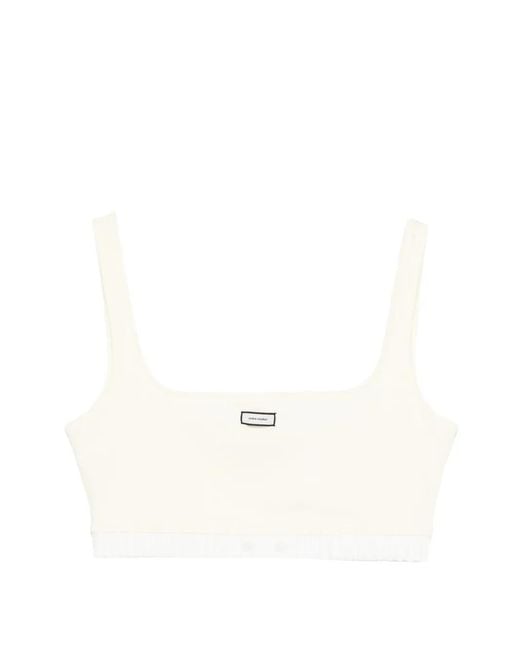 Entire studios White Logo-Patch Crop Top