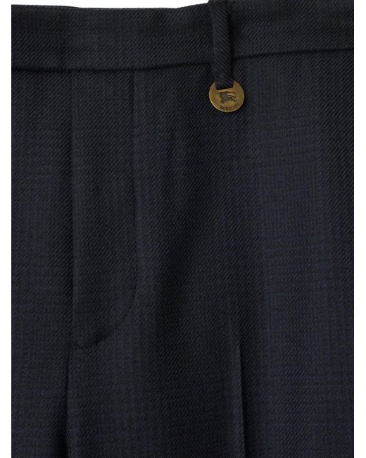 Burberry Blue Checked Straight-Leg Trousers for men