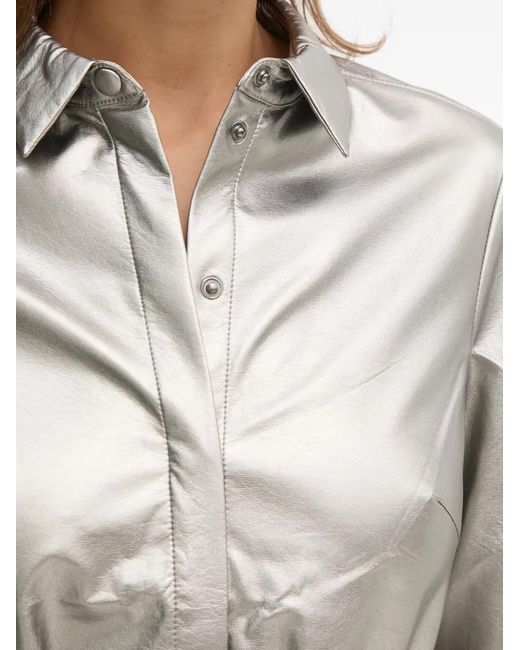 Ouí Metallic Belted Mini Shirt Dress
