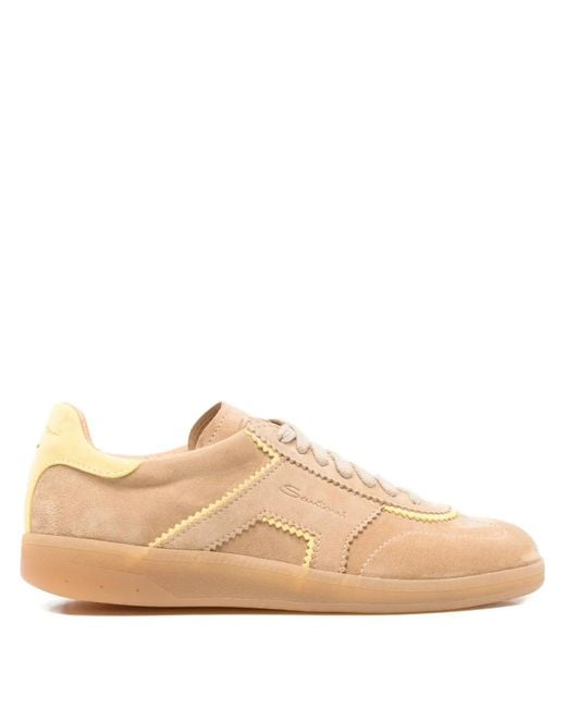 Santoni Natural Suede Sneakers