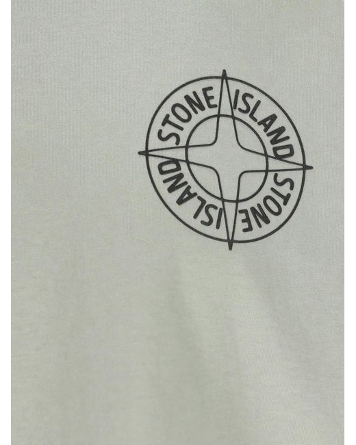 Stone Island Gray Logo T-Shirt for men