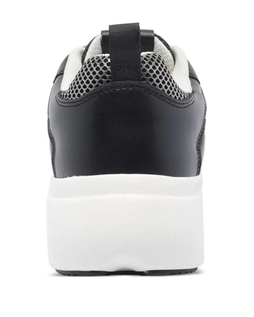 Pinko Black Logo-Detail Mesh-Upper Sneakers