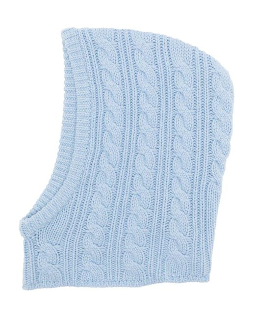 Mr. Mittens Blue Cable-knit Wool-cashmere Balaclava